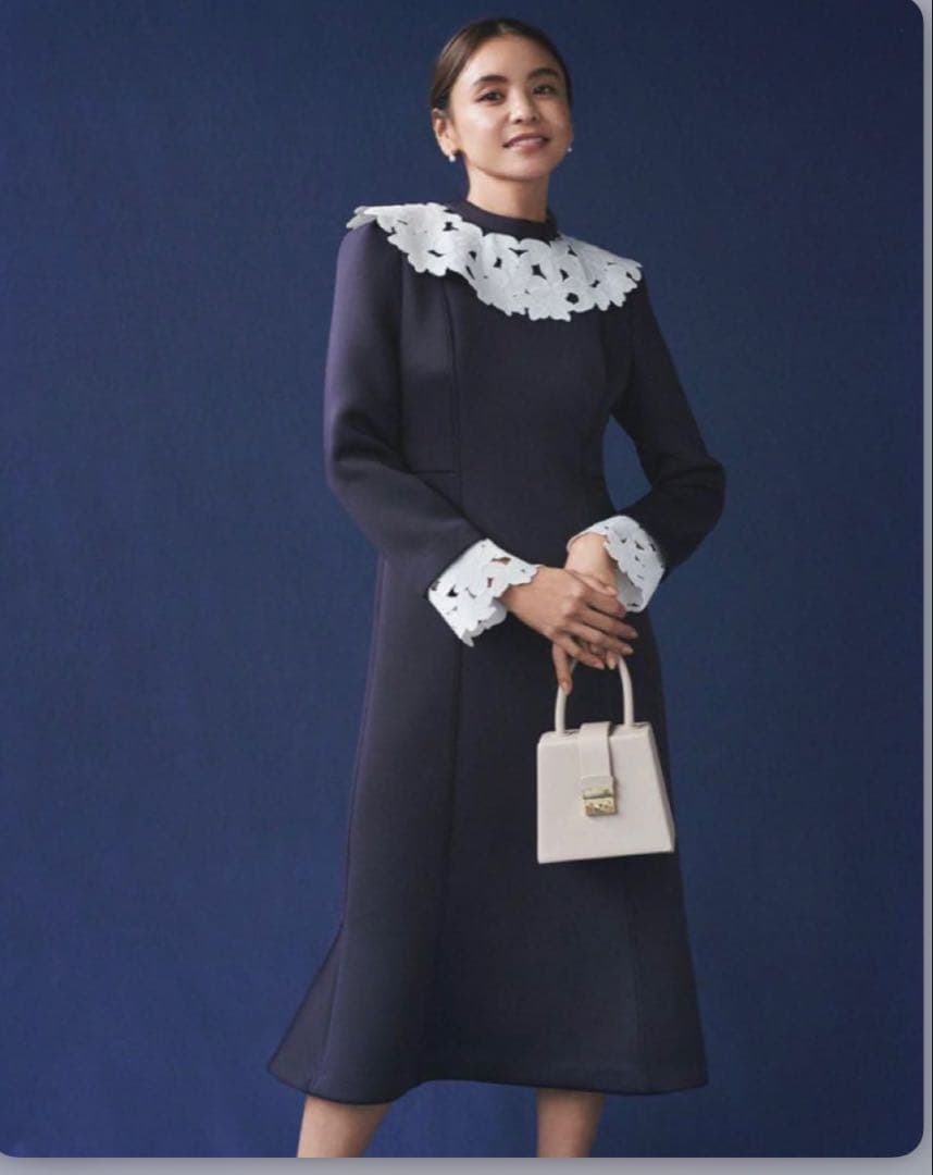 CELFORD セルフォード　ネイビー ひざ丈ワンピース 36