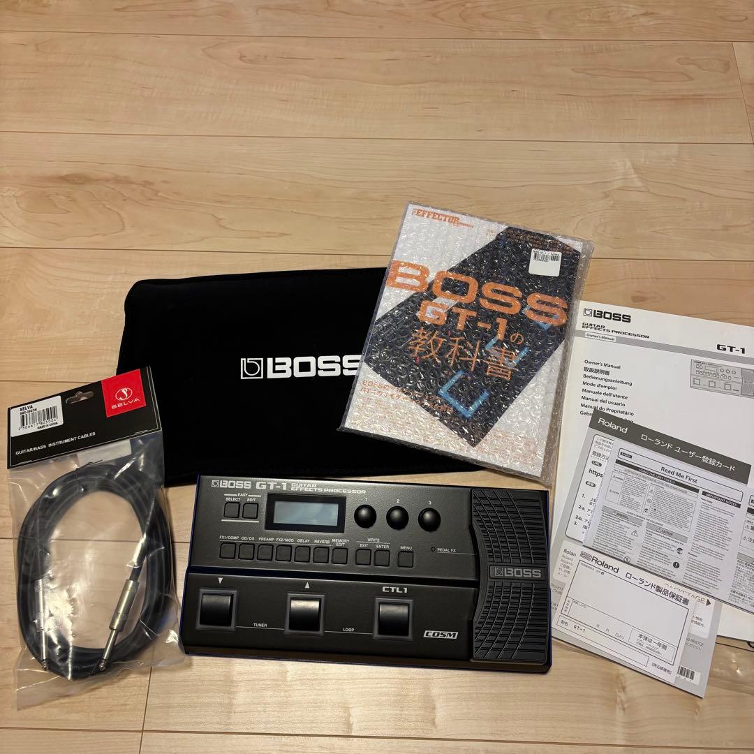 BOSS GT-1 ギターエフェクター＆ギターベースケーブル＆教科書付