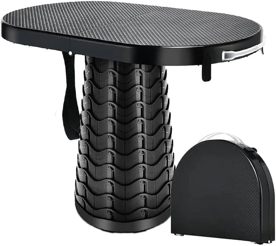 レッド 折りたたみ式テーブル スツール 2イン1 ポータブルテーブル