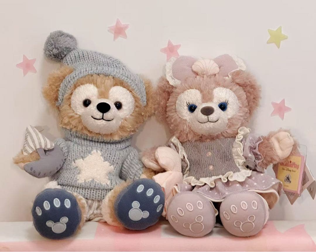 新作　上海ディズニー　リラックス　ダッフィー&シェリーメイぬいぐるみSSセット
