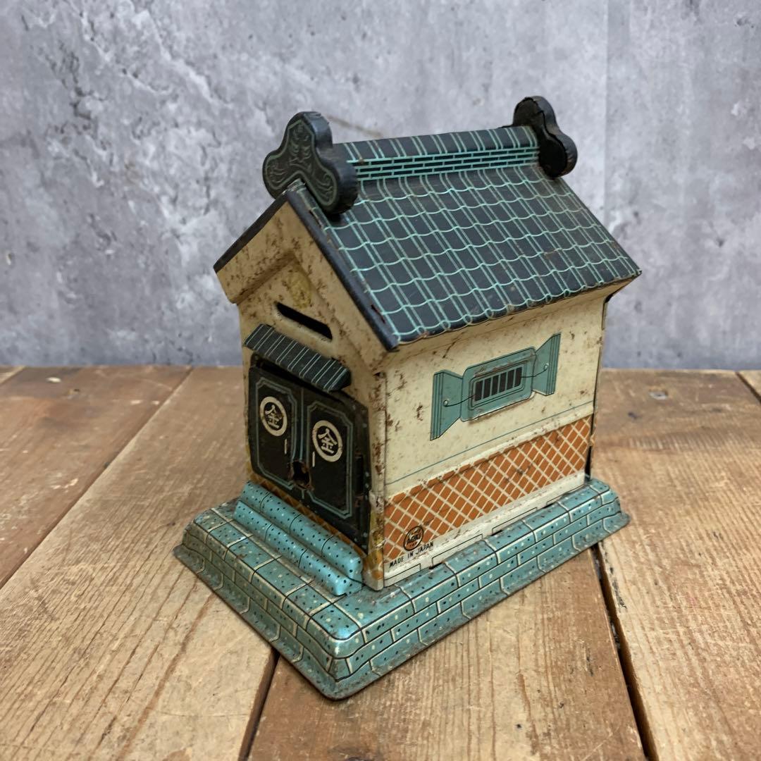3F 【昭和レトロ】ブリキ 貯金箱 蔵型 AOKI TOY 日本製 ヴィンテージ